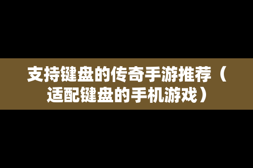支持键盘的传奇手游推荐（适配键盘的手机游戏）