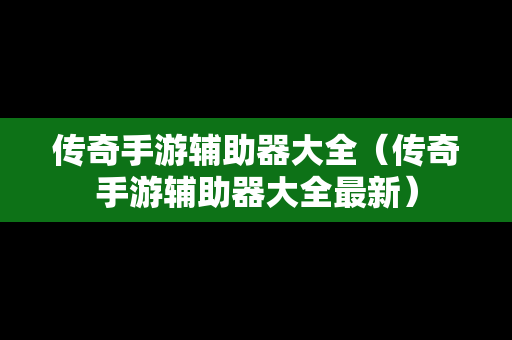 传奇手游辅助器大全（传奇手游辅助器大全最新）